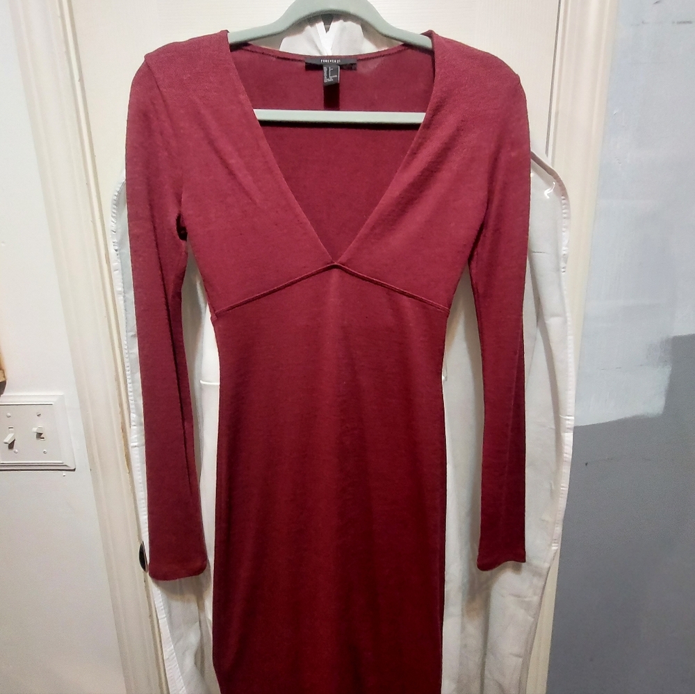 Forever 21 Burgundy Midi Dress